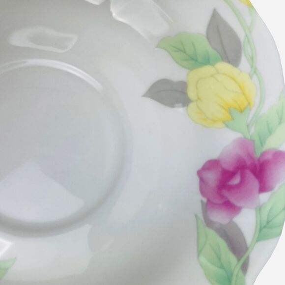 Hankook Bone China England Original Tech Teacup Saucers 2 Sets Korea NIB Floral - Picture 16 of 16